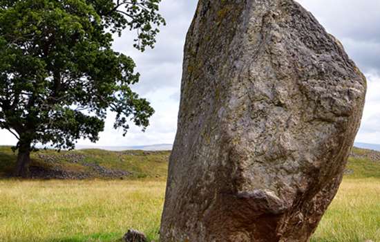 A view of a Neolithic stone at Mayburgh Henge